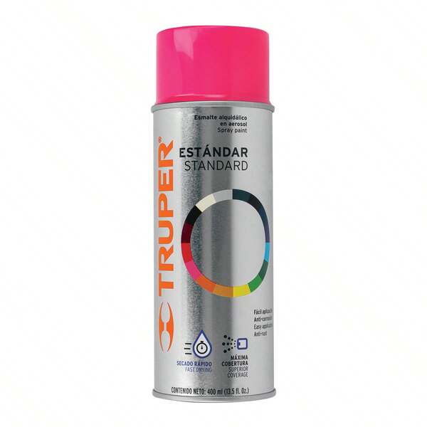 TRUPER KIT 2 PZ-Pintura en aerosol, rosa mexicano, bote tradicional, 400 ml