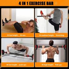 CuisinSmart Adjustable Pull Up Bar For Home Gym, Heavy Duty No-Screw Installation Pullup Bar With Level Bubble & 6-Gear Safety Lock, Non-Slip Steel Chin Up Bar For Strength Training - Bull Head - View 7