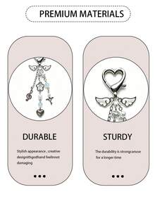 1pc Heart-Shaped Bag Keychain, Car Key Ring, Simple Unisex Bag Charm Pendant, Suitable As Gift For Best Friends, Colleagues, Couples, Birthday Gift - Multicolor - View 5