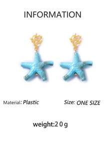 1 Pair Summer Ocean Natural Vacation Style Conch Shell Starfish Shell Earrings For Women, Lightweight Luxury Personalized Casual Versatile - Ocean-themed Earrings - View 13