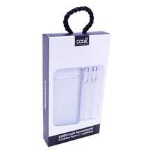 Bateria Externa Power Bank 5000 mAh COOL (2 Cables: TIPO C / Lightning) Blanco - Blanco - Ver 7