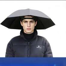 Pălărie-umbrelă de soare ușoară cu bandă reglabilă, pliabilă, cu protecție UV și izolare termică, set pălărie-umbrelă de soare pentru adulți, pentru grădinărit, protecție la orice vreme, potrivită pentru camping, pescuit, drumeții, plajă, activități în aer liber și explorare agricolă, unisex, hands-free, accesoriu esențial de vară pentru camping în aer liber - Multicolor - Vizualizare 11