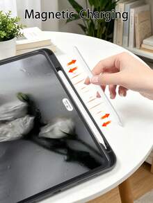 極簡筆記本風黑色筆槽保護殼，適用於 iPad Mini 6/Mini 7/9.7/10.2/10.5/Air 4/Air 5/10th/10.9/Pro 11"/Air 11(M2)/12.9/Pro 11 2024(M4)/Air 13(M3 2025)/Air 11-Inch(M3) 2025/(A16) 11 Inch 11th Generation 2025，9.7 與 10.2 為左側筆槽，其餘機型為右側筆槽，三折平板保護殼，TPU 軟邊全包防摔耐磨，蜂巢散熱，磁吸休眠，內置筆槽，不含筆 - 黑色 - 查看 9