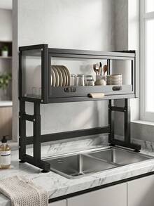 Super life Escurridor de fregadero - Estante de almacenamiento de cocina con tapa, estante para cubertería, estante para tabla de cortar - Estante de almacenamiento de fregadero moderno que ahorra espacio en la cocina. - Multicolor - Ver 4