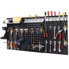 Wall-Mounted Pegboard Kit With 3 Pegboards For Garage Workshop-Black-XY156752 - TA10069NY - View 4