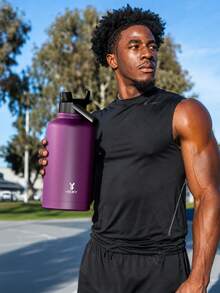 Meoky 64oz Insulated Water Bottle With 2-In-1 Straw And Spout Lid, Large Capacity, Leak-Proof, Keeps Drinks Cold For 24 Hours, Double-Wall Stainless Steel Sports Water Bottle, Suitable For Fitness, Sports, Travel And School Use - Plum Purple - View 8