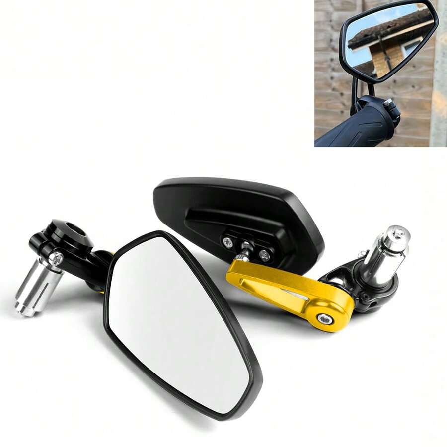 1 par de espejos retrovisores de extremo de manillar de motocicleta, espejos reflectantes convexos de manillar de motocicleta de montaña, accesorios de motocicleta para vehículo eléctrico - A - Ver 1