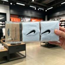 NIKE Unisex One Size Towel Short Wristband, Sweat-Absorbing For Fitness Training, Badminton, Tennis, Basketball Sports - White - View 1