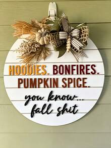 3D Autumn Front Door Decor, Fun Autumn Door Hanging Ornament, Fun Autumn Porch Wreath, 2D Letter, Autumn Home Decor, Outdoor Wooden Sign, Autumn Gift Outdoor Sign, Autumn Front Door Decor - Multicolor - View 10
