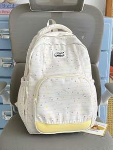 Sac à dos grande capacité, sac d'école style doux à pois pour les étudiants du lycée et de l'université, sac à ordinateur pour les déplacements. Compartiments scientifiques, convient pour l'ordinateur portable, les livres, les cosmétiques, le parapluie, dites adieu au désordre. Que ce soit pour les cours quotidiens, les déplacements, les sorties en famille le week-end ou les voyages locaux, il peut tout gérer parfaitement ! Aucun pendentif inclus. - Multicolore - Voir 16