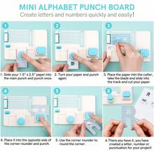 Mini Tablero de Perforación de Alfabeto para Manualidades DIY, Crea Letras, Números y Puntuación, Scrapbooking, Hacer Tarjetas, Pancartas de Fiesta, Incluye Manual Paso a Paso - D - Ver 6