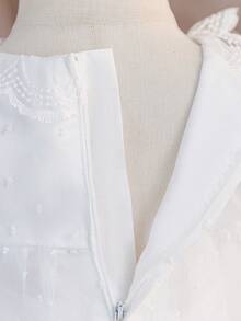 Baby Girls Little Dress, White Baptism Gown Suitable For Party, Wedding, Birthday, Celebration, Formal Occasions, All Seasons - White - View 7