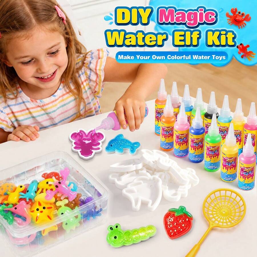 22/38/47pcs Water Spirit Hydrogel Set, Children's DIY Magic Water Pet Craft Kit, Squeezeable Sensory Toy, Party Favor And Birthday Gift For Kids 3 Years And Up - Multicolor - View 1