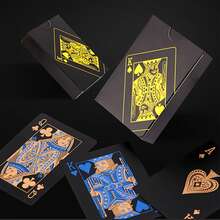 1set-Waterproof Playing Cards, PVC Plastic Playing Cards, 1 Deck Of Playing Cards, Christmas Gift Playing Cards, Halloween Gift, Thanksgiving Gift, Game Gift, High Quality. Creative Personalized Non-Fading Playing Cards Black PVC Waterproof Playing Cards. Party Games And Activity Supplies. - Multicolor - View 8
