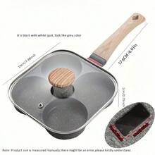 4-Piece Non-Stick Egg Pan And Granite Egg Pan Set, Multi-Functional Breakfast Pan, Suitable For Frying Eggs, Pancakes, Plett, Crepes, Compatible With Gas And Induction Stoves - View 3