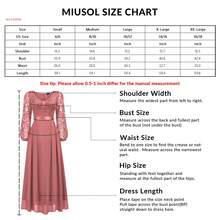 MIUSOL Elegant Women's Floral Lace Chiffon Maxi Dress With Deep V-Neck, Lantern Sleeves, High Waist Pleated Flowing Hem, For Formal Wedding, Evening, Dinner - 墨綠色 - 查看 7