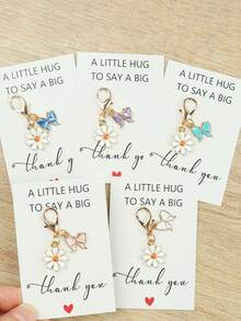 20PCS Mini Cute Colorful Butterfly Daisy Keychain, Suitable For Backpack Charm, Daily Bag Decoration, Holiday Party Gift, Back To School Gift, Graduation Gift, Women's Keychain, Car Keychain, Keychain Making Material, Backpack Charm Keychain, Keychain Pendant, Keychain Coin Purse, Bulk Keychain, Keychain Set, Keychain Accessories - Multicolor - View 4