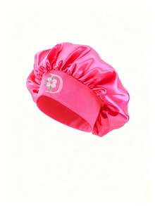1PC Baby Bonnet Silk Satin Bonnet For Kids Sleeping Cap Curly Natural Hair Silk Bonnets For Girls Boys Infant - Hot Pink - View 7
