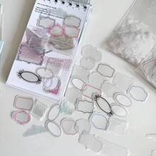 Selbstklebendes Pergament-Scrapbooking-Materialpaket, enthält Blumen- und Schmiedeeisen-Stil-Ränder, für Collage-Dekoration - A - Übersicht 3