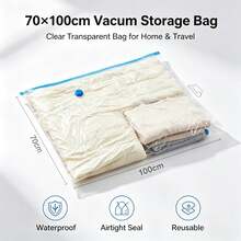 5/3PCS Portable Travel Storage Bags Large Capacity Compression Bags Reusable Vacuum Bags Foldable Organizer Bags Luggage Bags Dust-Proof Packaging Cubes Moisture-Proof Bags Anti-Moth Space-Saving Suitable For Clothes Wardrobe Back To School Season - Multicolor - View 1