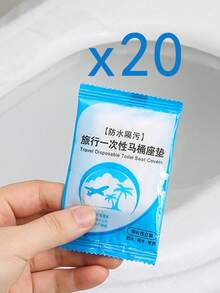 1-50片装一次性透明塑料马桶座垫，易于清洁，防水旅行卫生垫带衬里，经济实惠的家居用品，浴室装饰，秋季装饰 - 彩色 - 查看 10