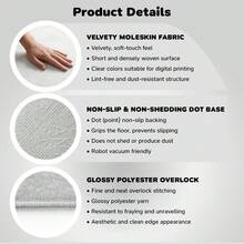 Alfombra de cocina 100% poliéster lavable con base antideslizante y estampado digital gris - Hecha en Turquía - Gris - Ver 4