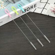 10pcs Stainless Steel Straw Cleaning Brush Set, Nylon Bristle Bottle Brush, Individually Packaged, Suitable For Straws, Baby Bottles, Sippy Cups, Travel Mugs, Water Bottles And Small Tubes, Portable Home Kitchen Cleaning Tools, Back To School Supplies - Colored Stainless Steel - View 4