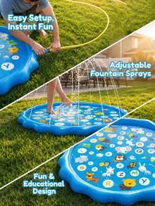 This Extra Large Luxury Outdoor Toy Measures 100cm/39.37 Inches. This Summer Yard Water Toy Is Both A Portable Swimming Pool And Includes An A To Z Alphabet Learning Toy As Well As A Water Spray Mat. - Multicolor - View 8