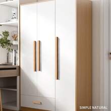 2 buah Tarikan Kabinet Kayu Solid Bentuk Batang Panjang dengan Desain Tepi Bulat, Gagang Laci untuk Dapur, Kamar Tidur, Kamar Anak, Aksesoris Perangkat Keras Furnitur - pohon beech - View 7