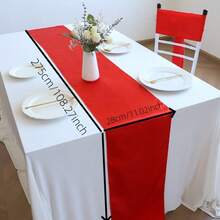 2pcs 28*275cm 11.02*108.27inch Royal Blue Satin Table Runner, High Density Hemmed Edge, Hotel Wedding Dining Table Decor, Polyester Solid Color Tablecloth (Multiple Colors Available). - Multicolor - View 15