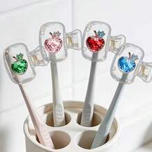 4pcs Different Cherry Pattern Portable Toothbrush Protective Covers, Storage Boxes, Toothbrush Holder Caps, Clean And Hygienic, Great Companion For Home And Business Travel, Essential Bathroom Accessories For Daily Use And Outdoor Trips - View 2