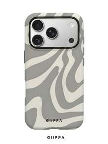 GIIPPA 1pc Grey Asymmetric Wavy Pattern Design, Phone 17 Pro Max Phone Case, Compatible With Phone 16 Pro Max, 15 Pro Max, 14 Pro Max, Korean-Style High-End Fashionable And Interesting Phone Case, Compatible With 11/12/13/14/15/16 Pro Max Plus, Elegant Design Suitable For Men And Women, Perfect Gift For Girlfriend On Christmas, Valentine's Day, Easter, Wedding Season And Birthday! - Multicolor - View 1