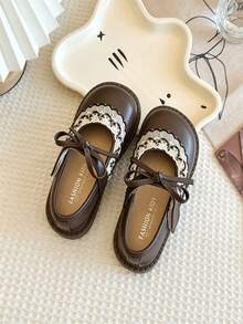 1 Pair Brown Cute Fashion Lace Trim Design + Massage Sole Design, Soft ...