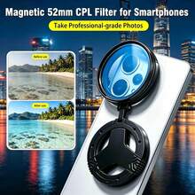 High-Quality 52mm Magnetic CPL Polarizer For Smartphones, Multi-Layer Optical Coating HD Glass Polarizing Filter, Scratch-Resistant And Reusable, Eliminates Reflections For Mobile Photography - One Size - View 5