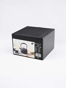 A Japanese-Style Cast Iron Teapot, Suitable For Brewing Tea Over A Fireplace, Perfect For Home Use As A Tea Set. It Features An Open Flame And A Handle, And Comes In Various Textured Designs. Sizes Range From 780-1200ml. - Striped Black Iron Kettle (1000ml) - View 3