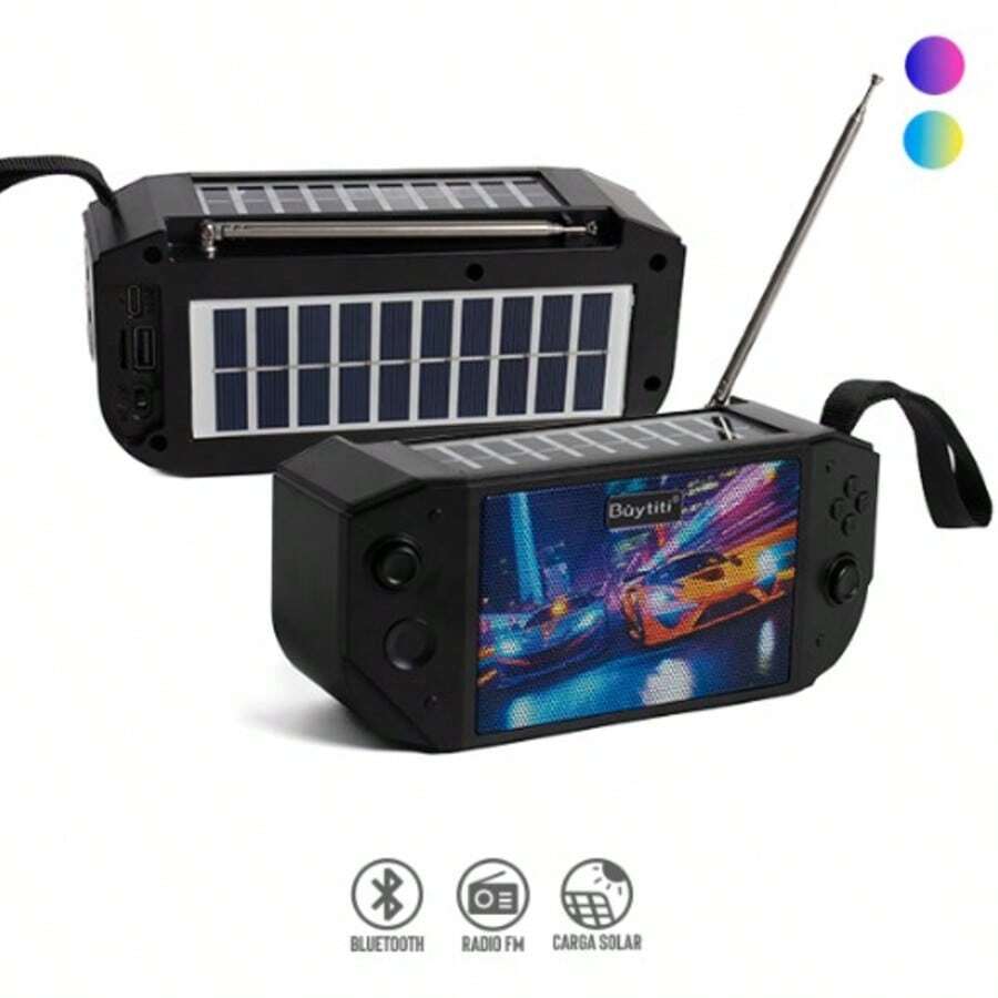 BUYTITI Bluetooth Speaker With Solar Panel And FM Radio - View 1