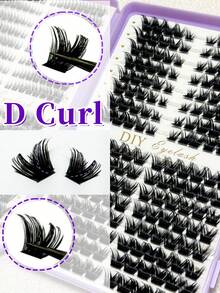 384pcs DCurl Single Cluster False Eyelashes, High Density Eyelash Book, Suitable For Beginners, Soft And Fluffy, Create Natural Makeup Look, Home DIY Segmented False Eyelashes, Long-Lasting And Dense, Convenient And Portable, Back To School Essential - D - View 4