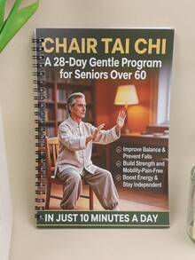 Tai Chi Chair Exercises For Seniors 60+: Spiral-Bound Workout Notebook With Tai Chi Practice-Suitable For Daily Balance Training, Fall Prevention, Joint Pain Relief, And Flexibility Improvement Fitness And Active Aging Log - A - View 6