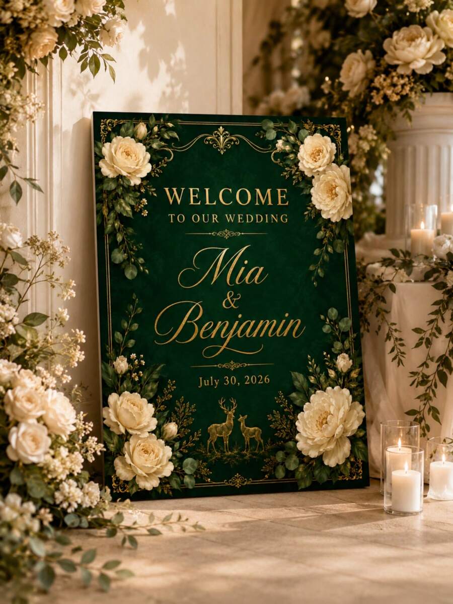 Customized Wedding Welcome Sign, Customized Plaque, Wedding Plaque, Personalized Plaque, Personalized Welcome Sign, Party Gift, DIY Party Entrance Sign, Upload Your Photo, Suitable For Birthday, Retirement, Wedding Party And Home Decor, Photo Welcome Sign
