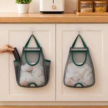 Wall-Mounted Kitchen Trash Bag Storage Rack Japanese Style Large Capacity Plastic Bag Organizer Large - View 3