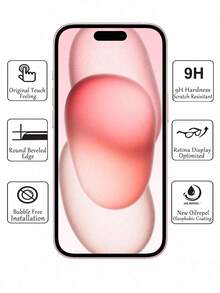 ZYONS 3片裝防摔鋼化玻璃螢幕保護貼，相容 iPhone 18 Pro Max/18 Pro、17、16、15、14、13、12、11、Xr、Xs、X、7、8，手機螢幕保護貼，日常保護必備，適用辦公室、居家，手機配件，防水鋼化玻璃，防震、防摔、防刮 - 無色 - 查看 6