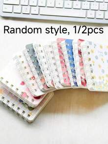 12pcs Floral Decorative Spiral Notebooks, Pocket Size Mini A7 Journal, Portable For Office Use - one-size - View 11