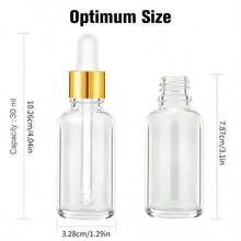 1/5 botol penetes minyak esensial transparan tebal dengan tutup emas anti bocor - Cocok untuk penyimpanan, perjalanan, minyak esensial, minyak kutikula, ekstrak - Botol kemasan putih - View 5