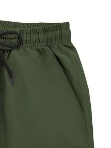 Hidkat Men's Summer Thin Cargo Capris, Drawstring Waist, Large Cargo Pockets, Fashionable And Versatile, Suitable For Daily Casual And Outdoor Hiking Wear - Green - View 6