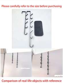 1 pieza/2 piezas Gancho de acero al carbono sobre la puerta, estante de toallas de metal multifuncional y resistente sobre la puerta, diseño vertical ahorrador de espacio, estante de toallas sobre la puerta del baño, sin necesidad de taladrar, adecuado para el dormitorio - Multicolor - Ver 9