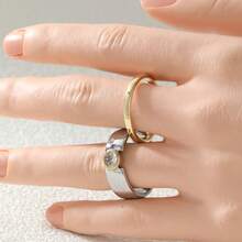 Luxury Stackable Rings - With Cubic Zirconia, Everyday Party Rings - Two-color - View 3