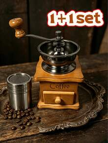 1pc Coffee Grinder - Manual Coffee Grinder With Adjustable Gears And Ceramic Conical Burr, Suitable For Home And Travel Use, Also A Back-To-School Student Supply - Coffee Brown - View 17