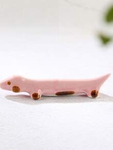 1pc/3pcs/5pcs Creative Dachshund Ceramic Chopstick Holder Cute Cartoon Puppy Tabletop Hotel Restaurant Japanese Style Home Chopstick Rest - Multicolor - View 8