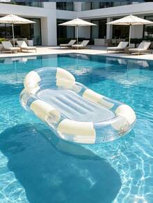 Transparent Sequin Inflatable Pool Float Lounge Chair Set, Mesh Water Hammock Floating Chair And Swim Ring, Portable Inflatable Floating Bed, Suitable For Pool, Beach, Summer Water Party - Multicolor - View 11