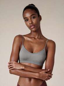 Veilyse 3pcs Ribbed Racerback Seamless Bra Tops, Versatile Layering Undergarmentfor Summerfor Summer - Multicolor - View 3